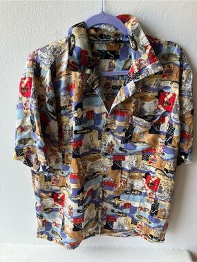 Vintage 90s Nicole Miller 100% Silk Button-Down Shirt